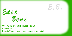 edit beni business card